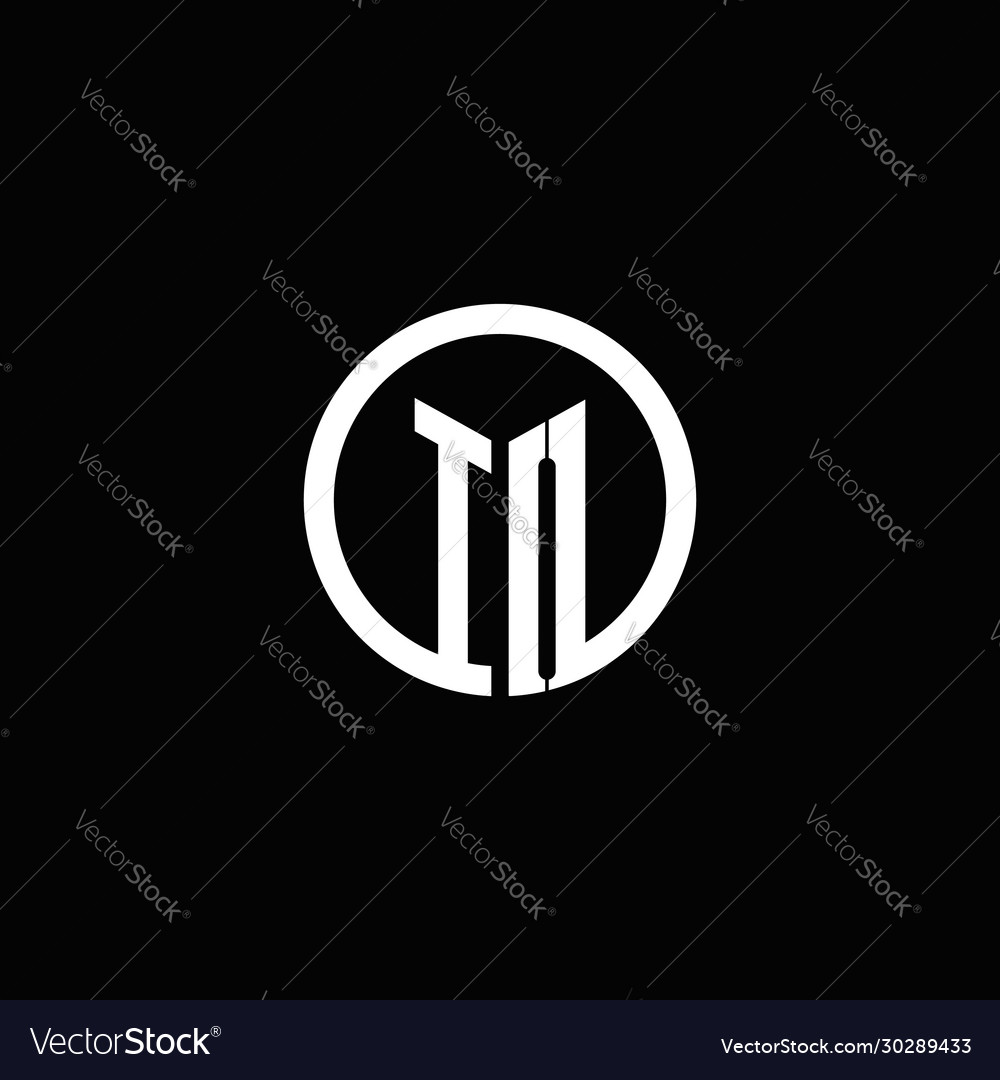 Io monogram logo isolated with a rotating circle