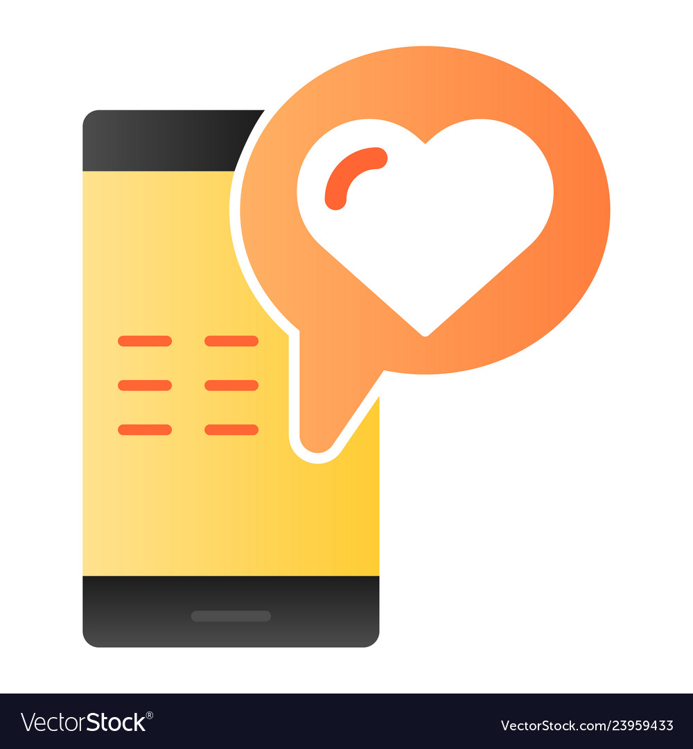 Love message flat icon smartphone with sms