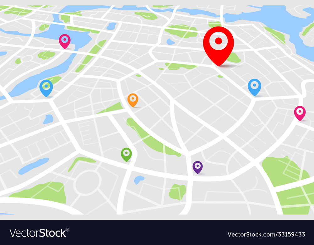 Map with destination location point 002 vector image Map with destination location point 002
