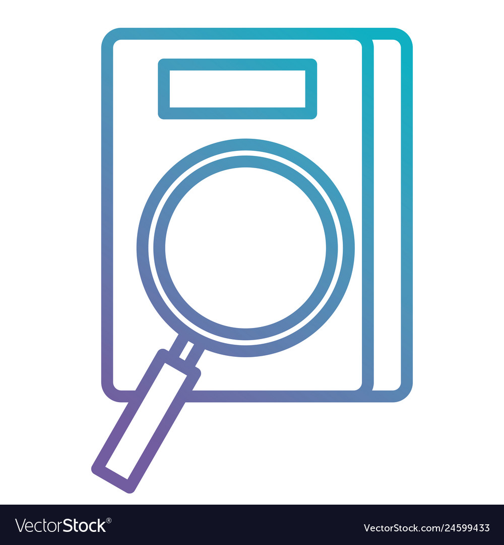 Notebook with magnifying glass vector image Notebook with magnifying glass