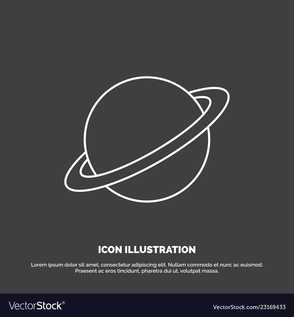 Planet space moon flag mars icon line symbol vector image Planet space moon flag mars icon line symbol