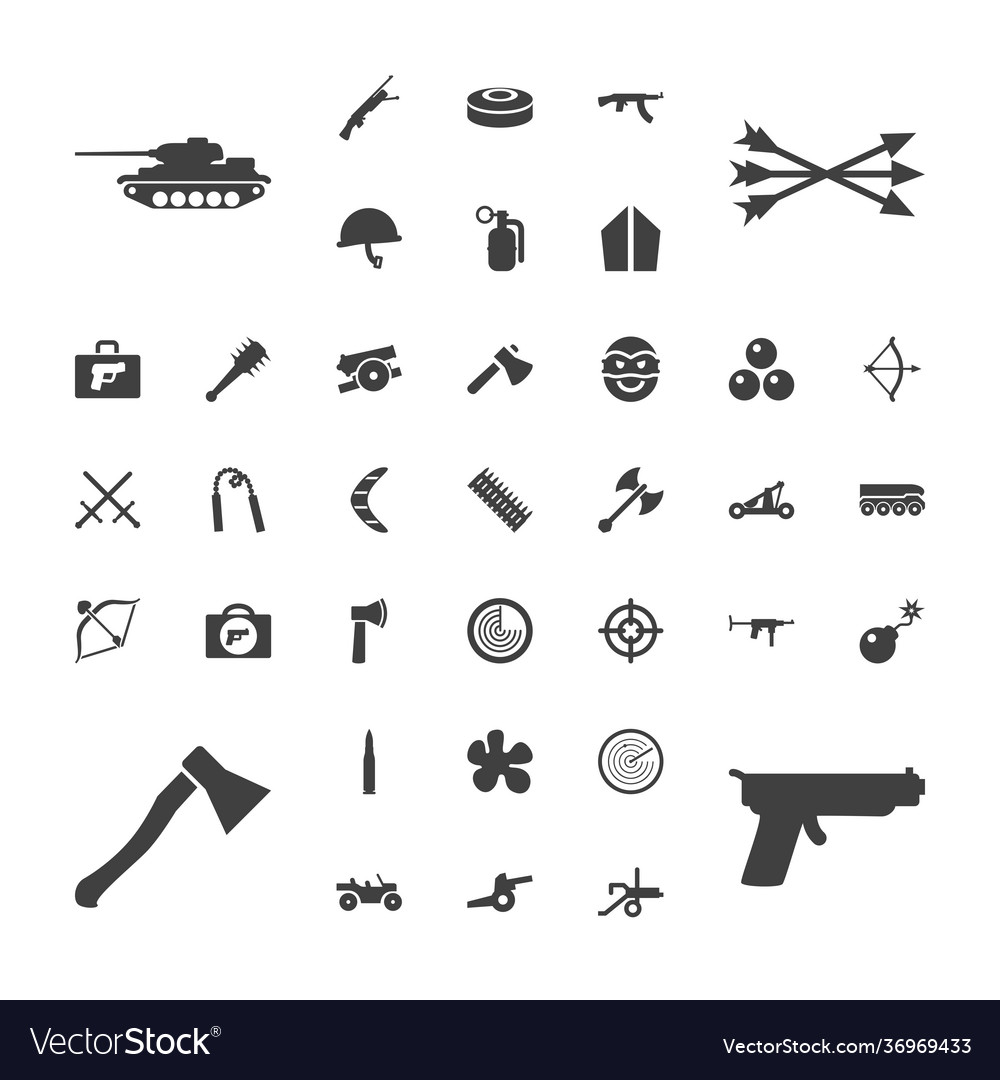 Weapon icons Royalty Free Vector Image - VectorStock