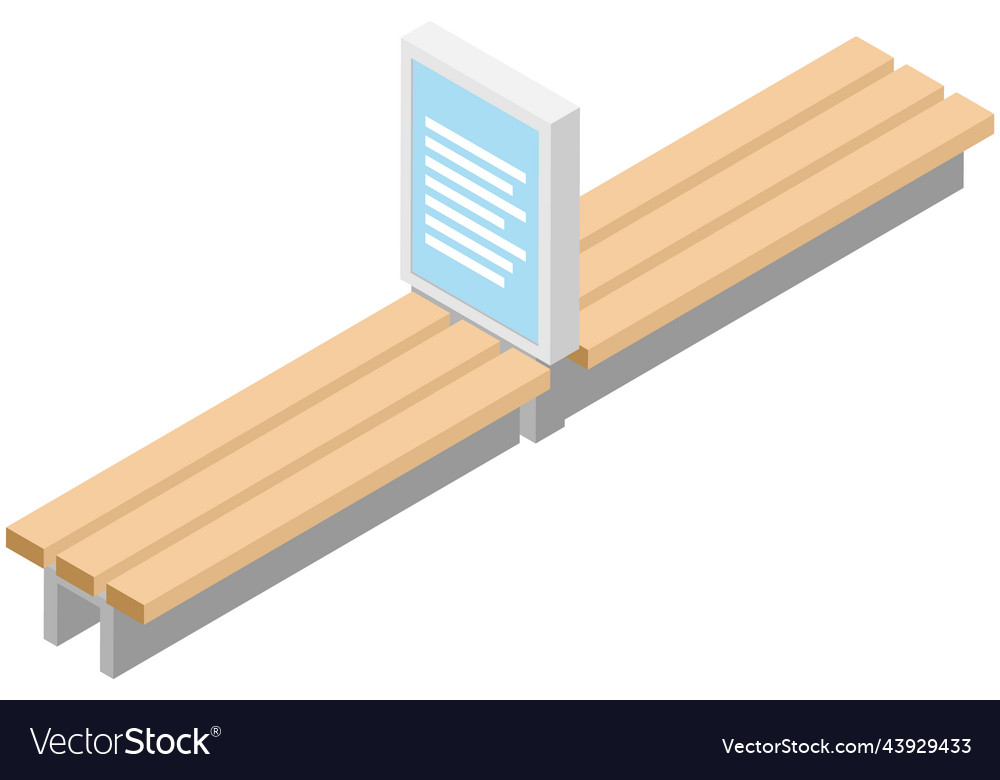 Wooden bench as long seat in community open space