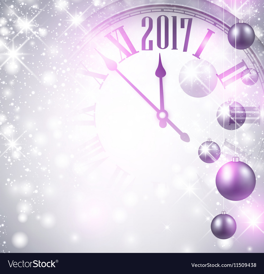 2017 new year background with clock