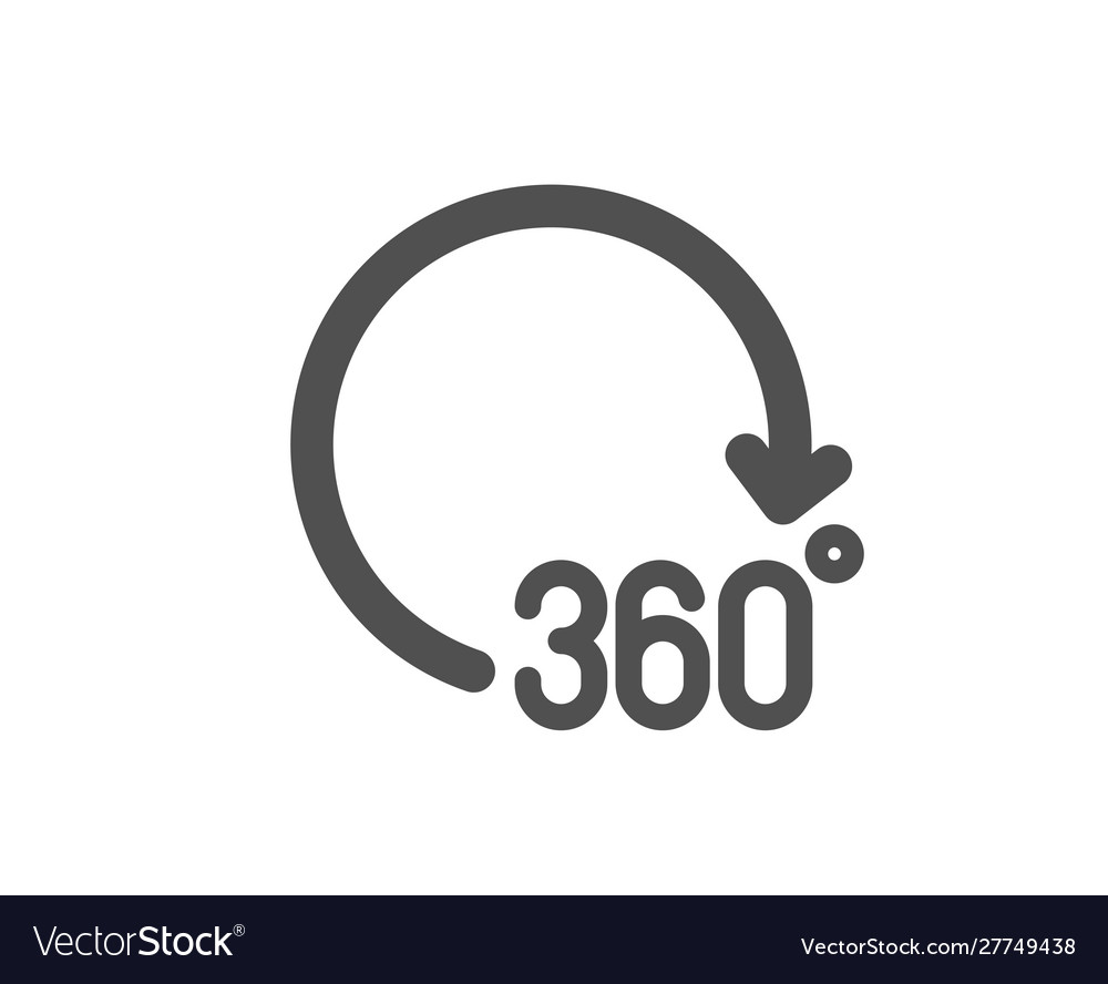 360 degrees icon vr simulation sign panoramic Vector Image