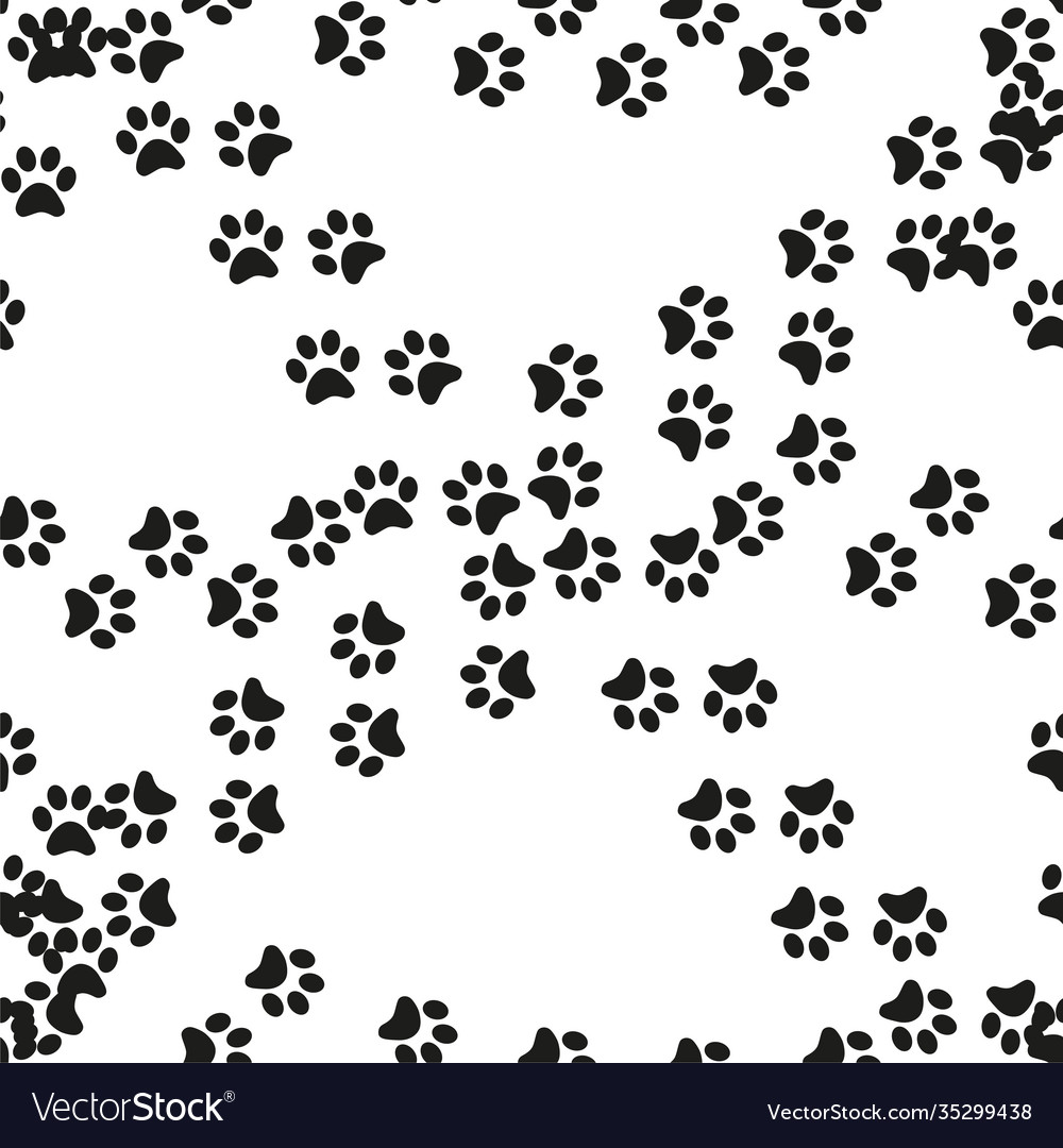 Animal Footprint Seamless Pattern Royalty Free Vector Image