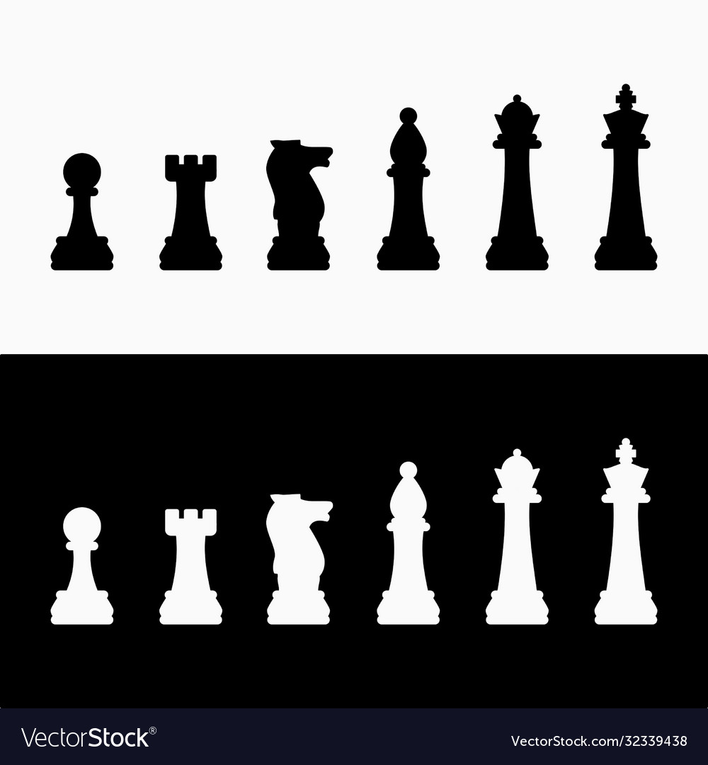 Chess pieces silhouette Royalty Free Vector Image