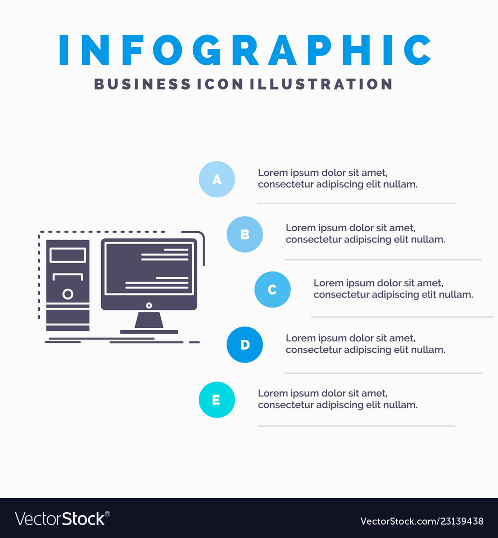 Computer desktop hardware workstation system vector image Computer desktop hardware workstation system