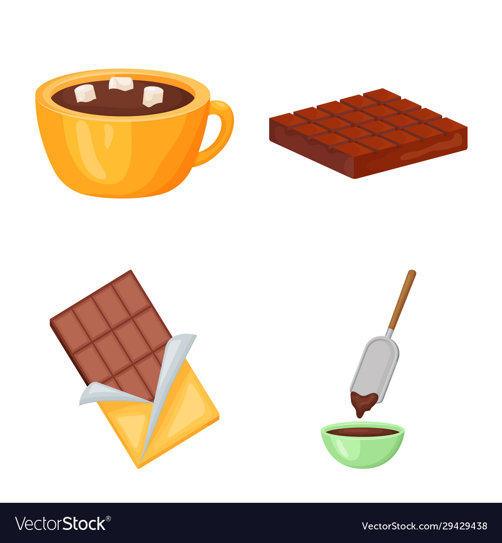 Design cocoa and beans symbol set