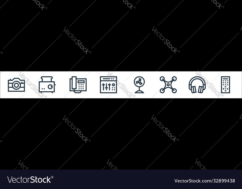 Electronics line icons linear set quality