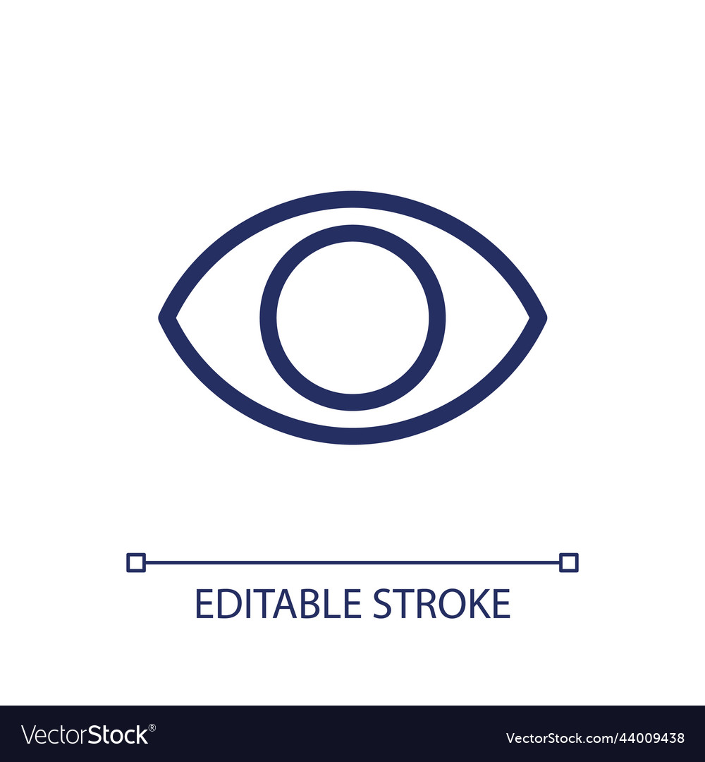 Eye pixel perfect linear ui icon Vector Image Eye pixel perfect linear ui icon