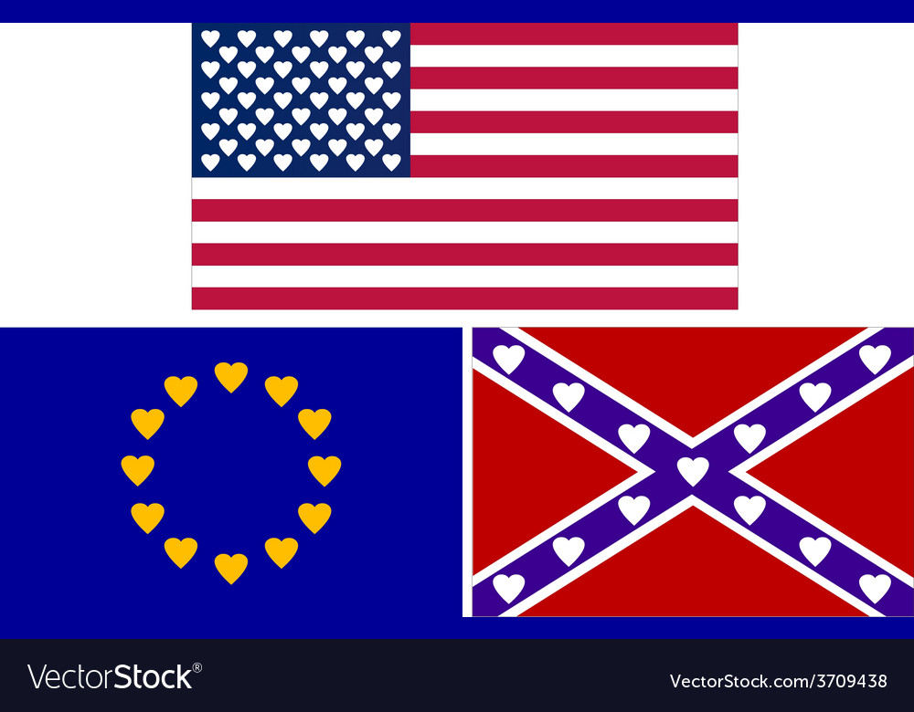 Flags with hearts Royalty Free Vector Image VectorStock