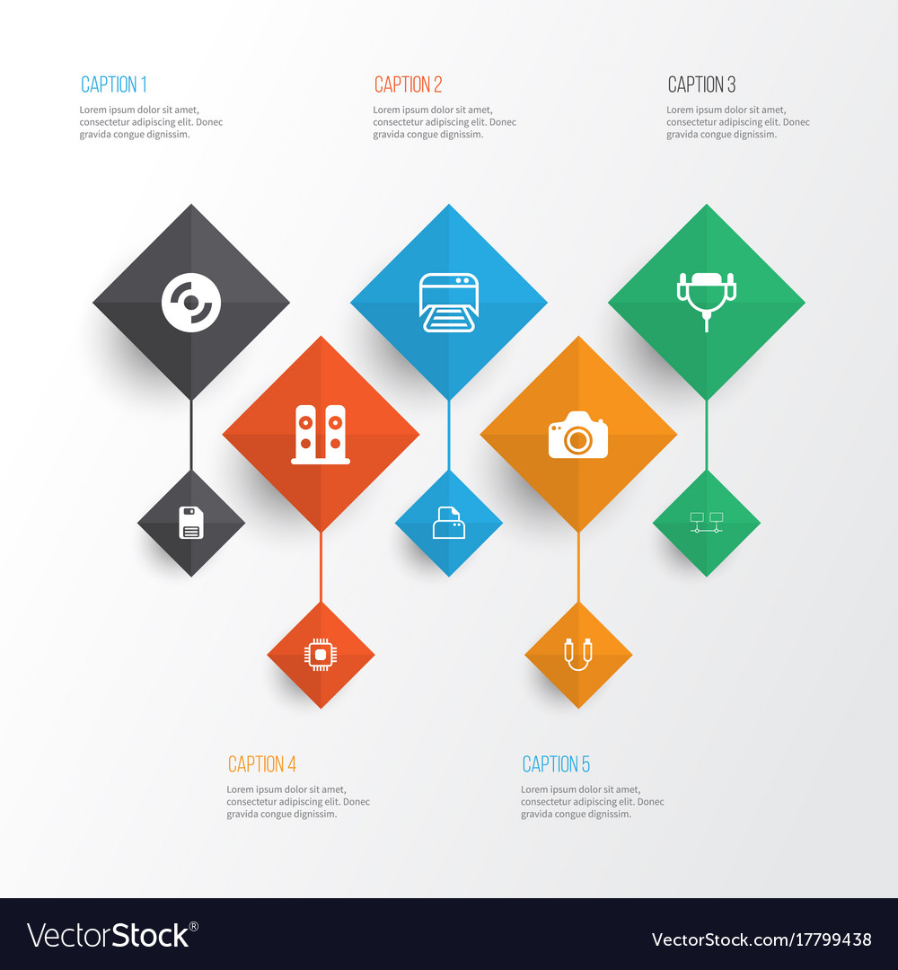 Hardware icons set collection of file scanner