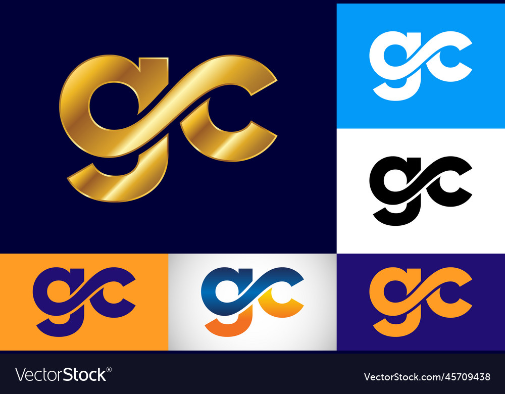 Initial letter g c logo design graphic alphabet