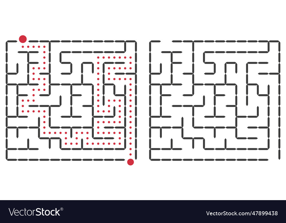 Maze or puzzle design find the way and right