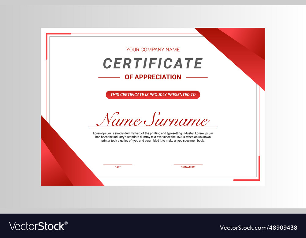 Modern certificate of appreciation template Vector Image