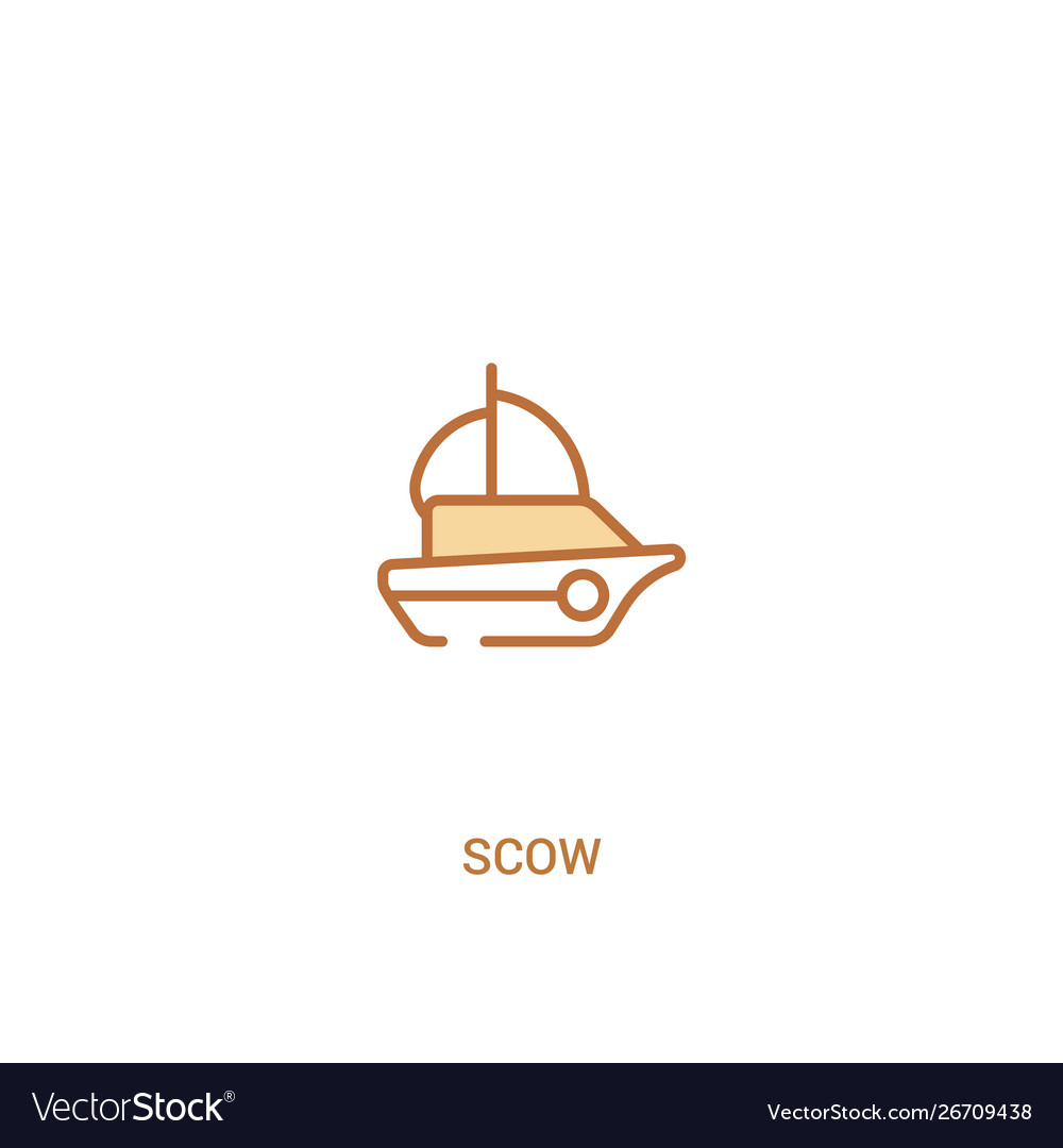 Scow concept 2 colored icon simple line element
