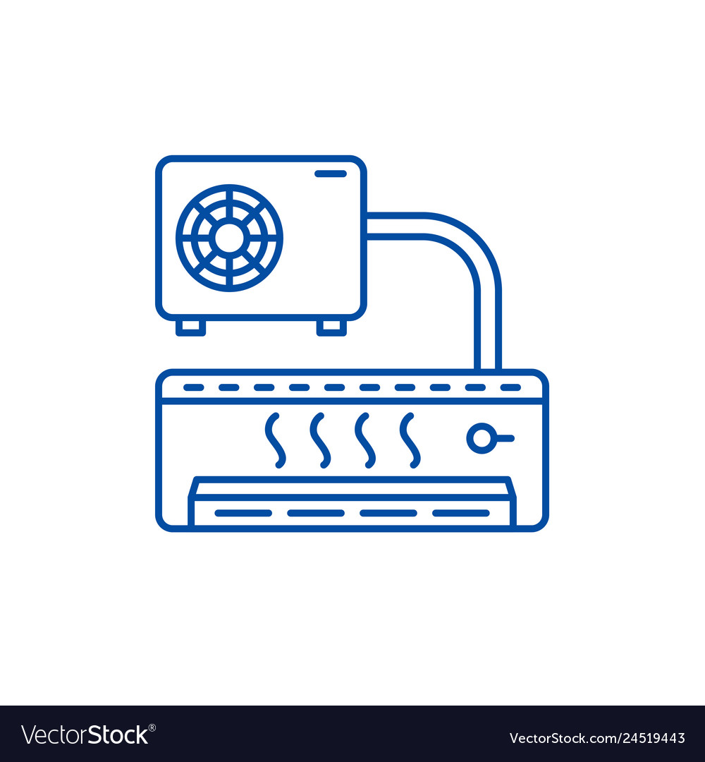 Air conditioner line icon concept