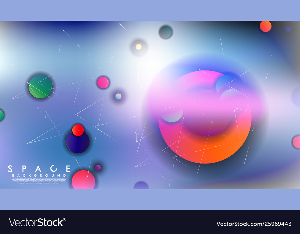 Background flat space with planets and stars