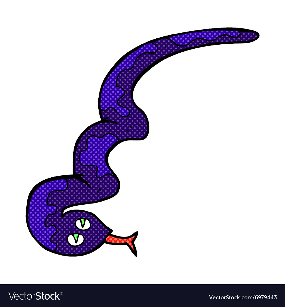 Comic cartoon hissing snake Royalty Free Vector Image Comic cartoon hissing snake Royalty Free Vector Image