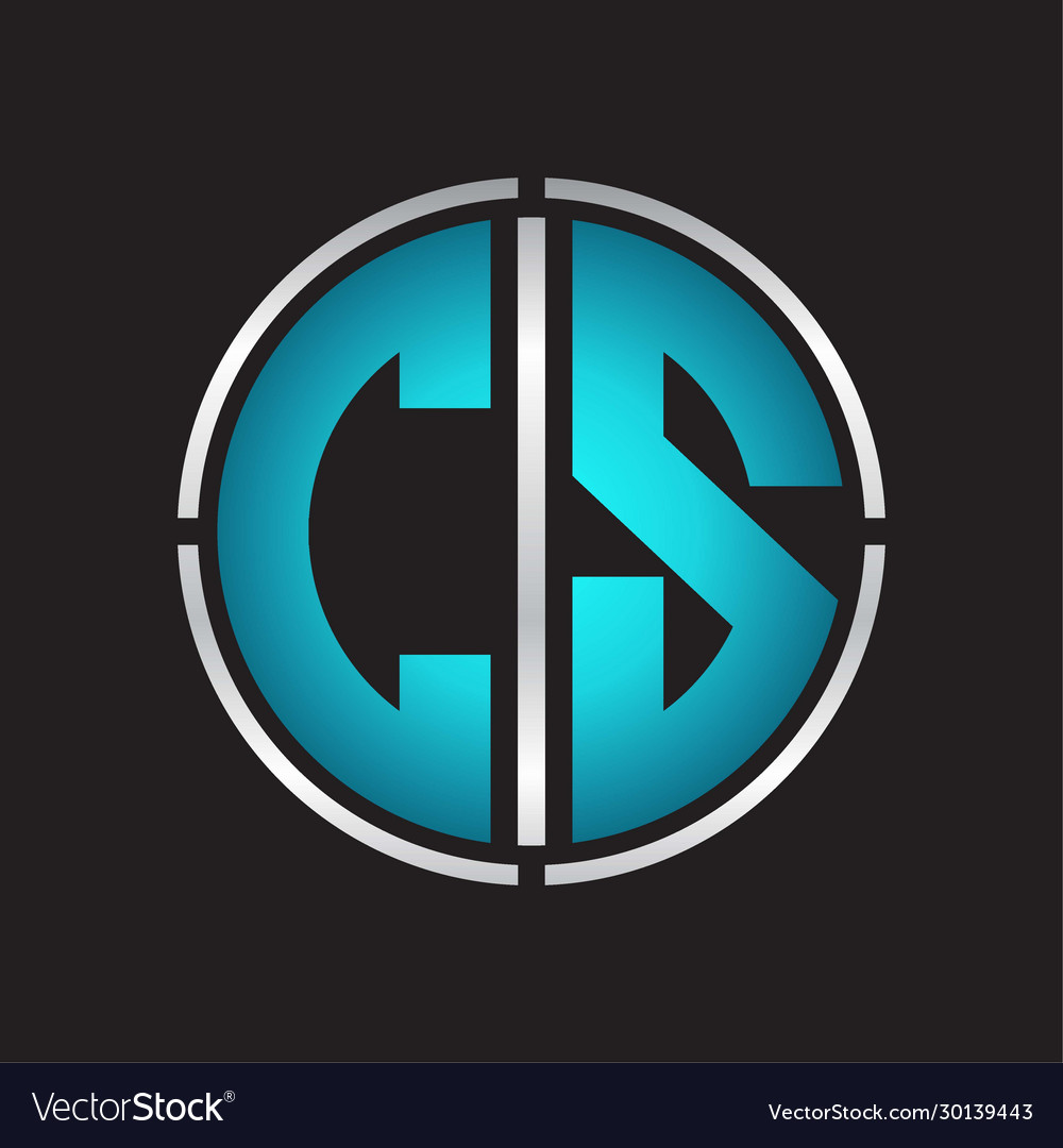 Cs logo initial with circle line cut design