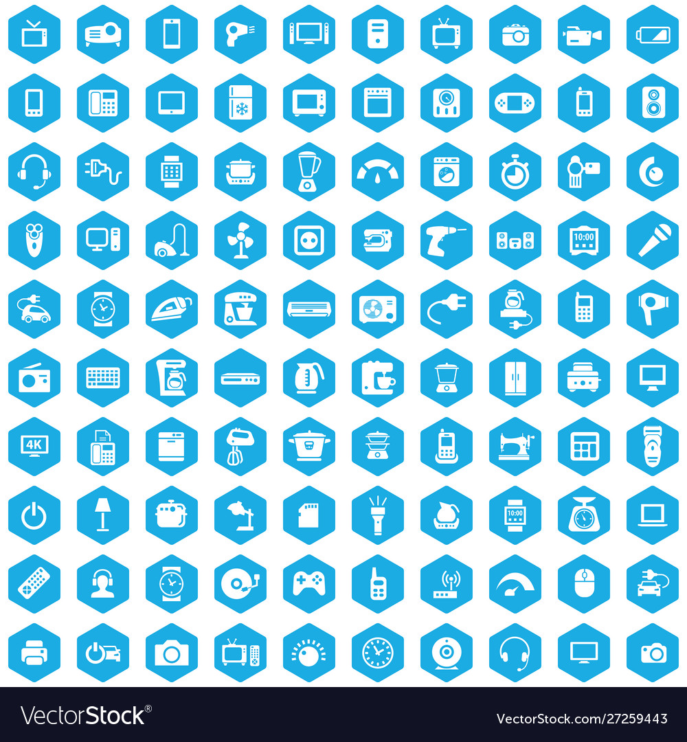Electronics 100 icons universal set for web and ui