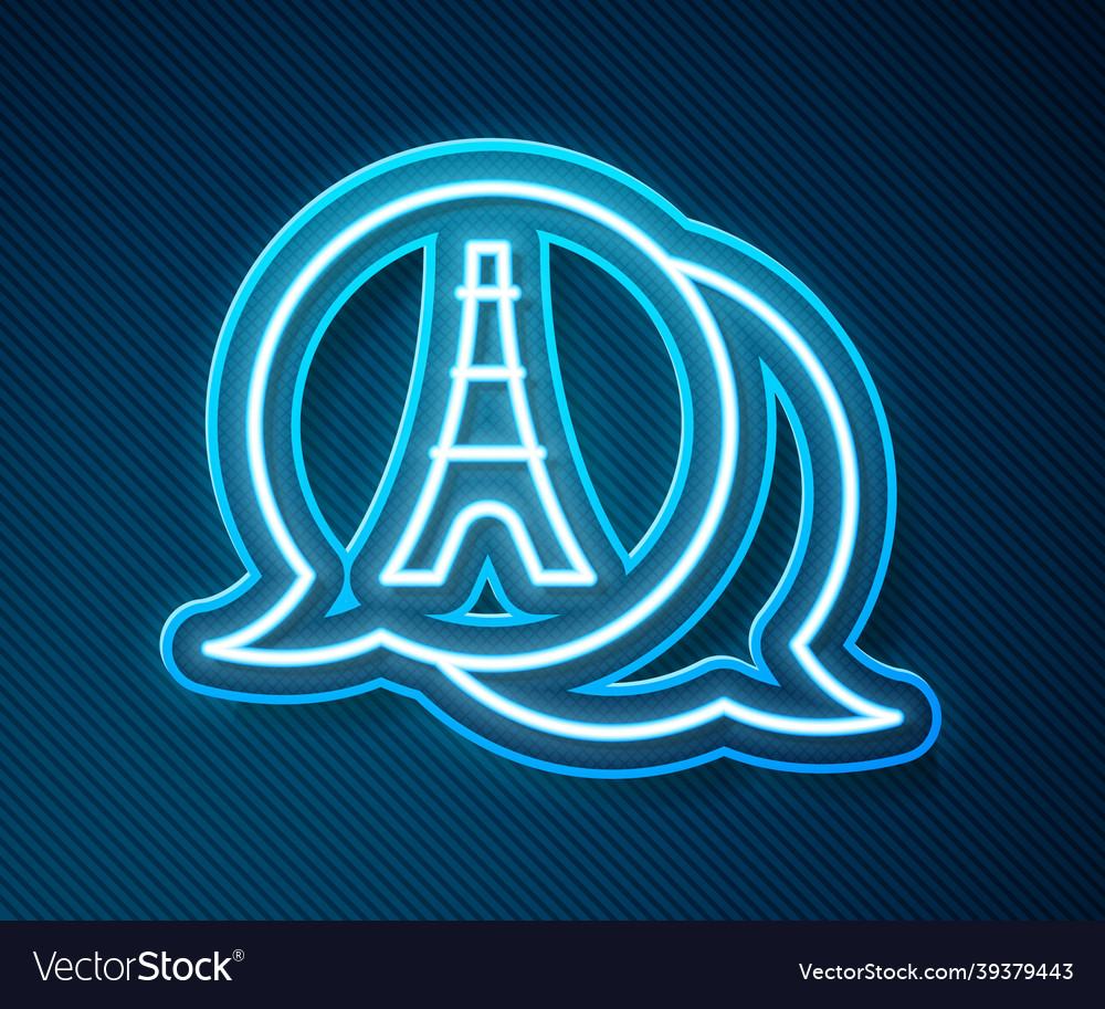 Glowing neon line eiffel tower icon isolated vector image Glowing neon line eiffel tower icon isolated