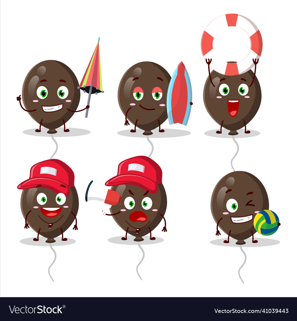 Happy face brown balloons cartoon character