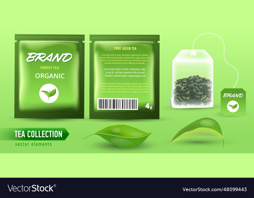 High detailed of set of tea design elements Vector Image