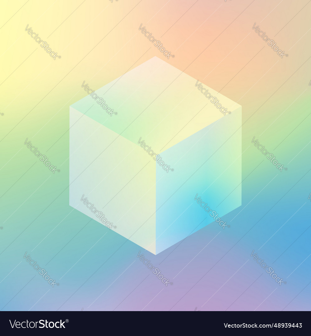 Isometric cube on soft color background vector image Isometric cube on soft color background