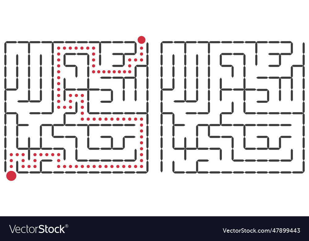 Maze or puzzle design find the way and right vector image Maze or puzzle design find the way and right