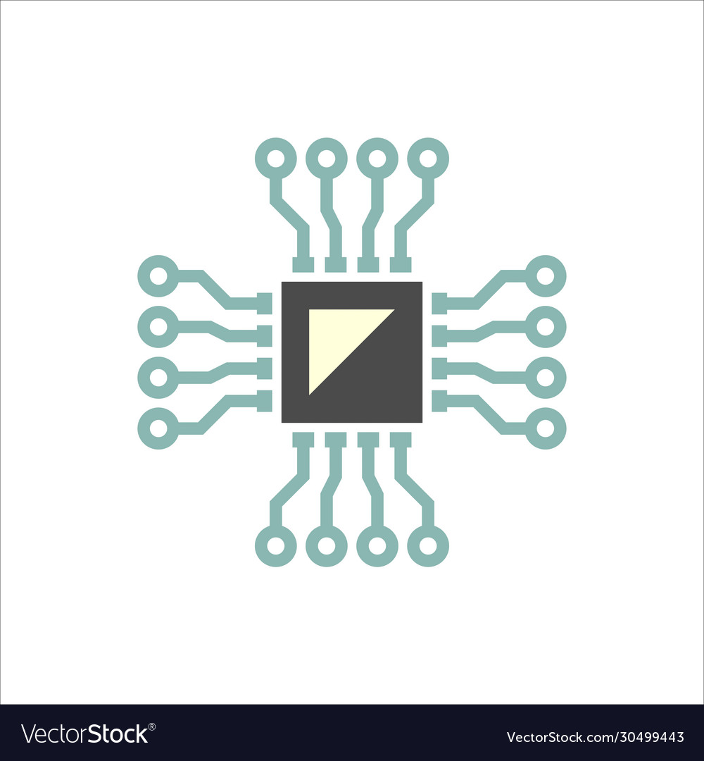 Microchip testing icon vector image Microchip testing icon