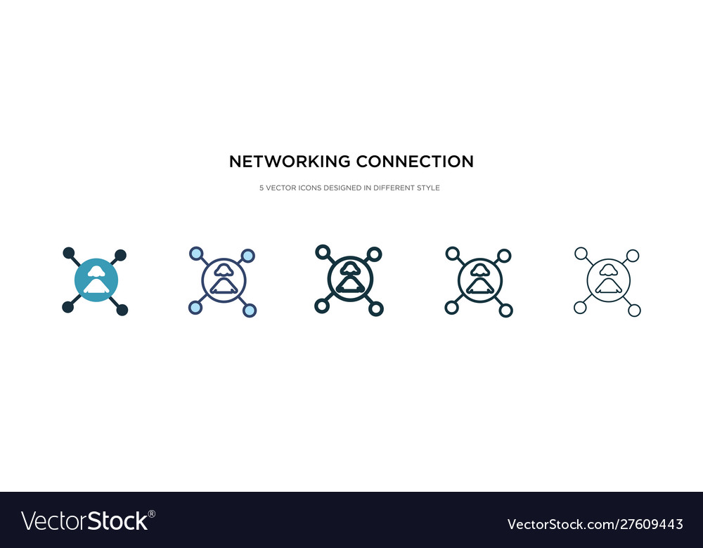 Networking connection icon in different style