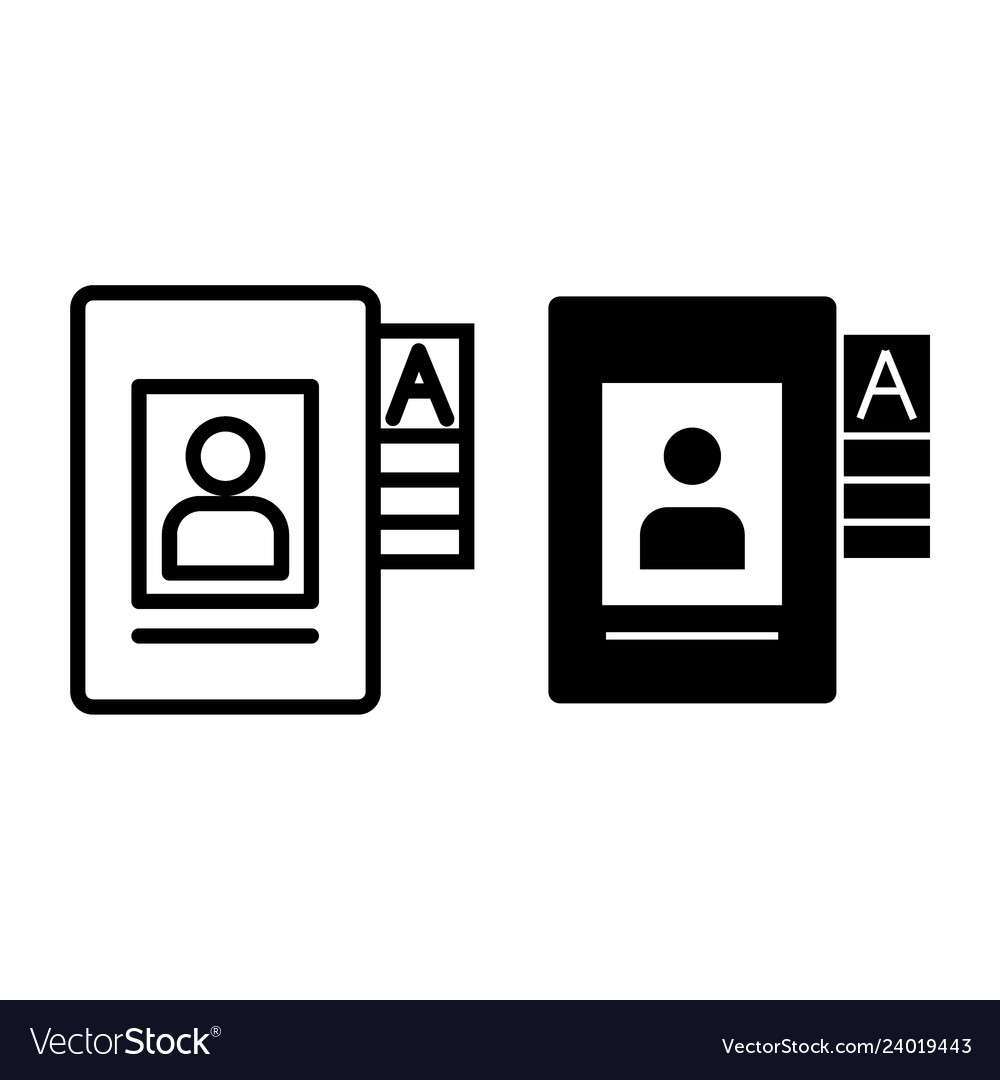 Personal data file line and glyph icon document