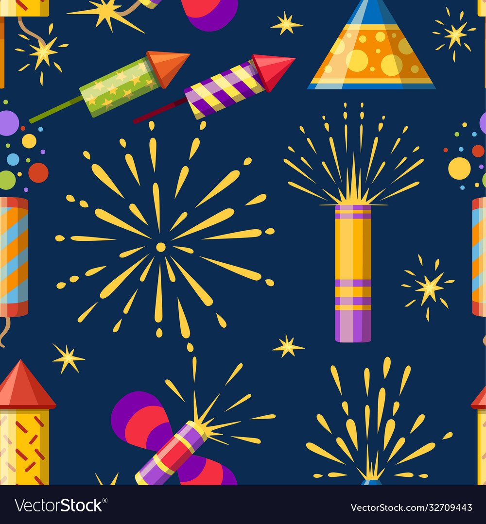 Seamless pattern collection firecracker