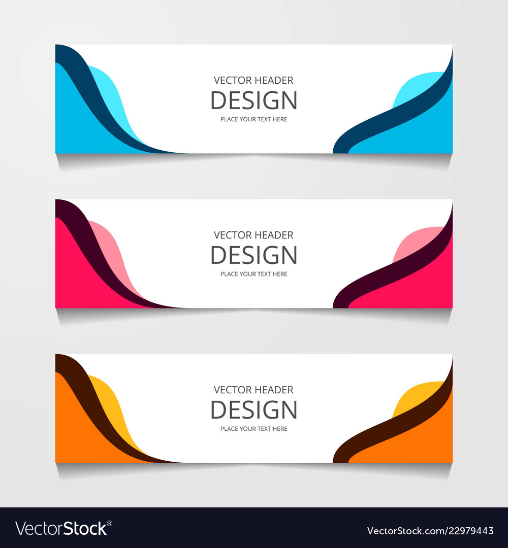 Set horizontal web banner with three different Vector Image