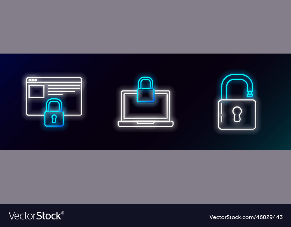 Set line open padlock secure your site with https vector image Set line open padlock secure your site with https