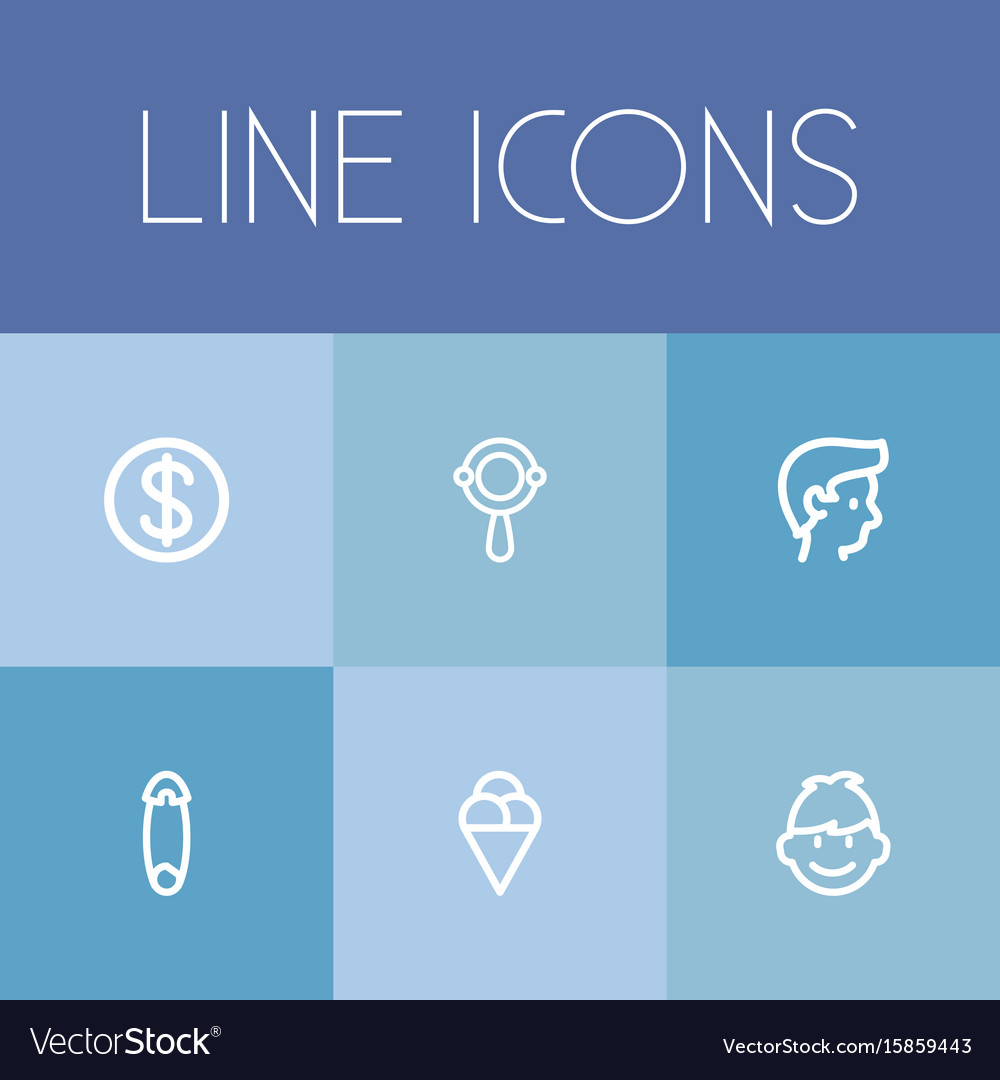 Set of 6 editable kin icons includes symbols