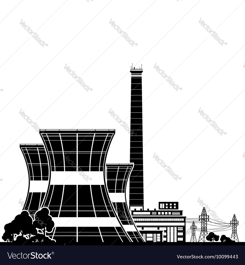 Silhouette nuclear power plant