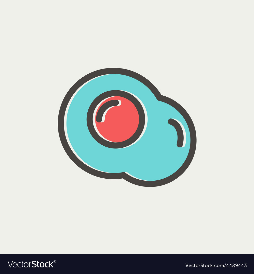 Sunny side up egg thin line icon