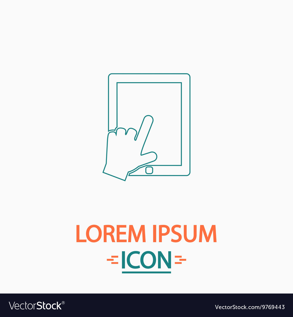 Touch screen computer symbol vector image Touch screen computer symbol