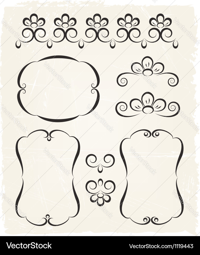 Vintage calligraphic design elements Royalty Free Vector