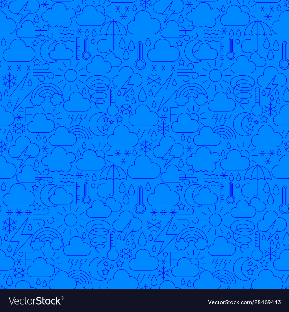 Weather forecast line seamless pattern vector image Weather forecast line seamless pattern