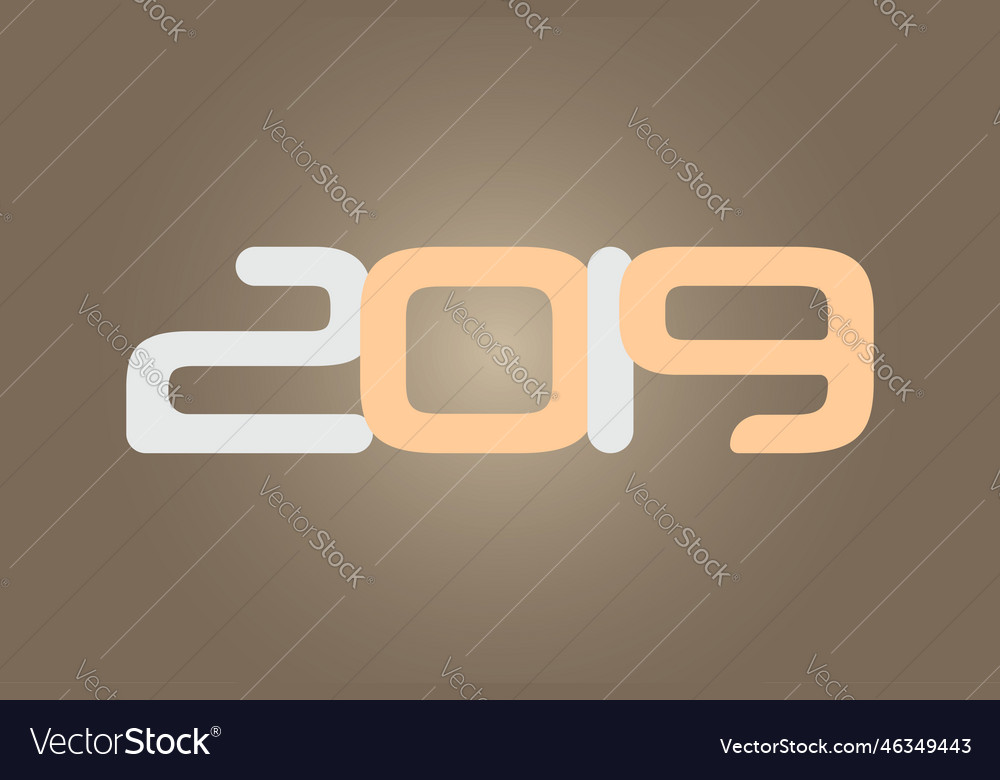 Year 2019 numeric typography text design vector image Year 2019 numeric typography text design