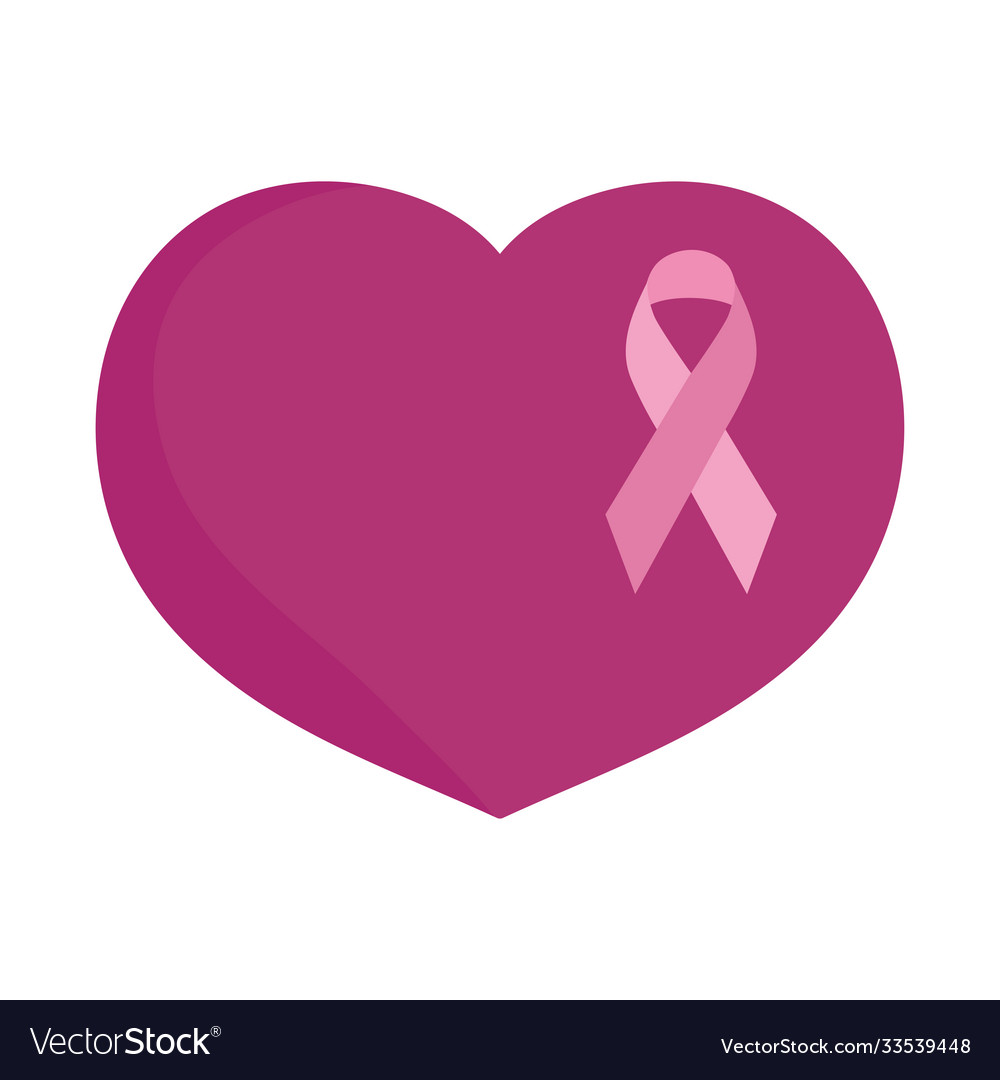 Breast cancer awareness month ribbon heart love