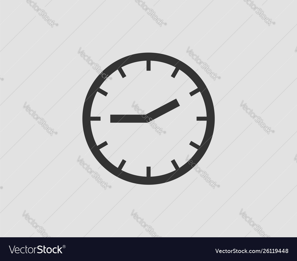 Clock icon flat design element watch isolated