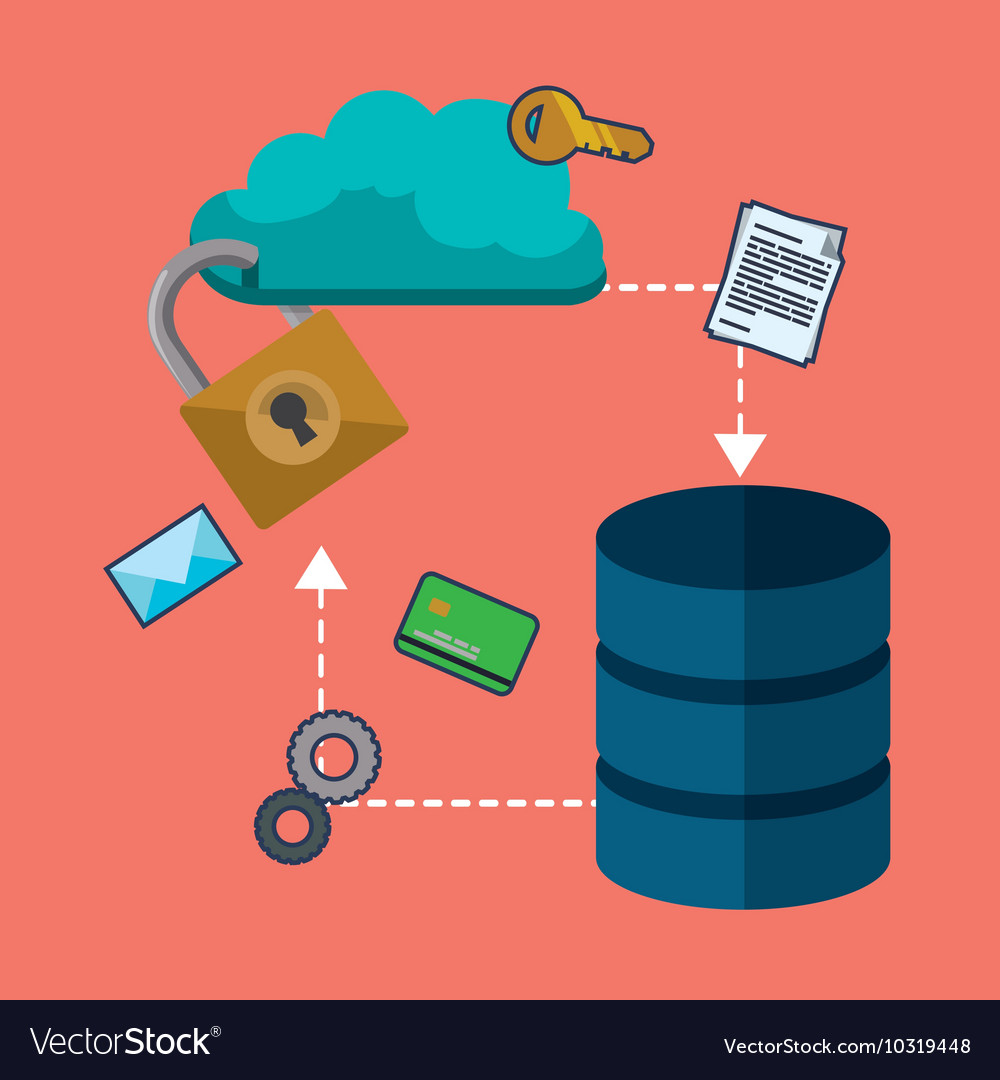 Cloud computing padlock web hosting design