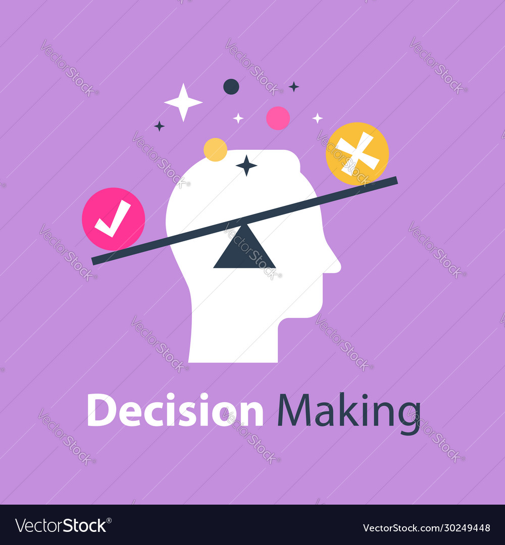Decision making pros and cons versus concept