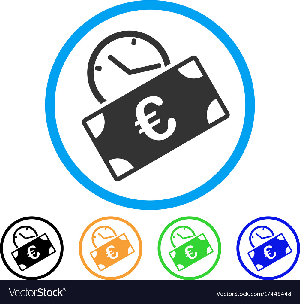 Euro recurring payment rounded icon Royalty Free Vector