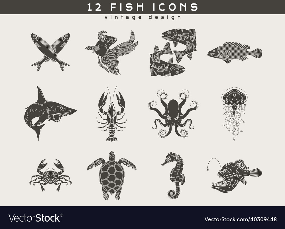 Fish and sea food icons